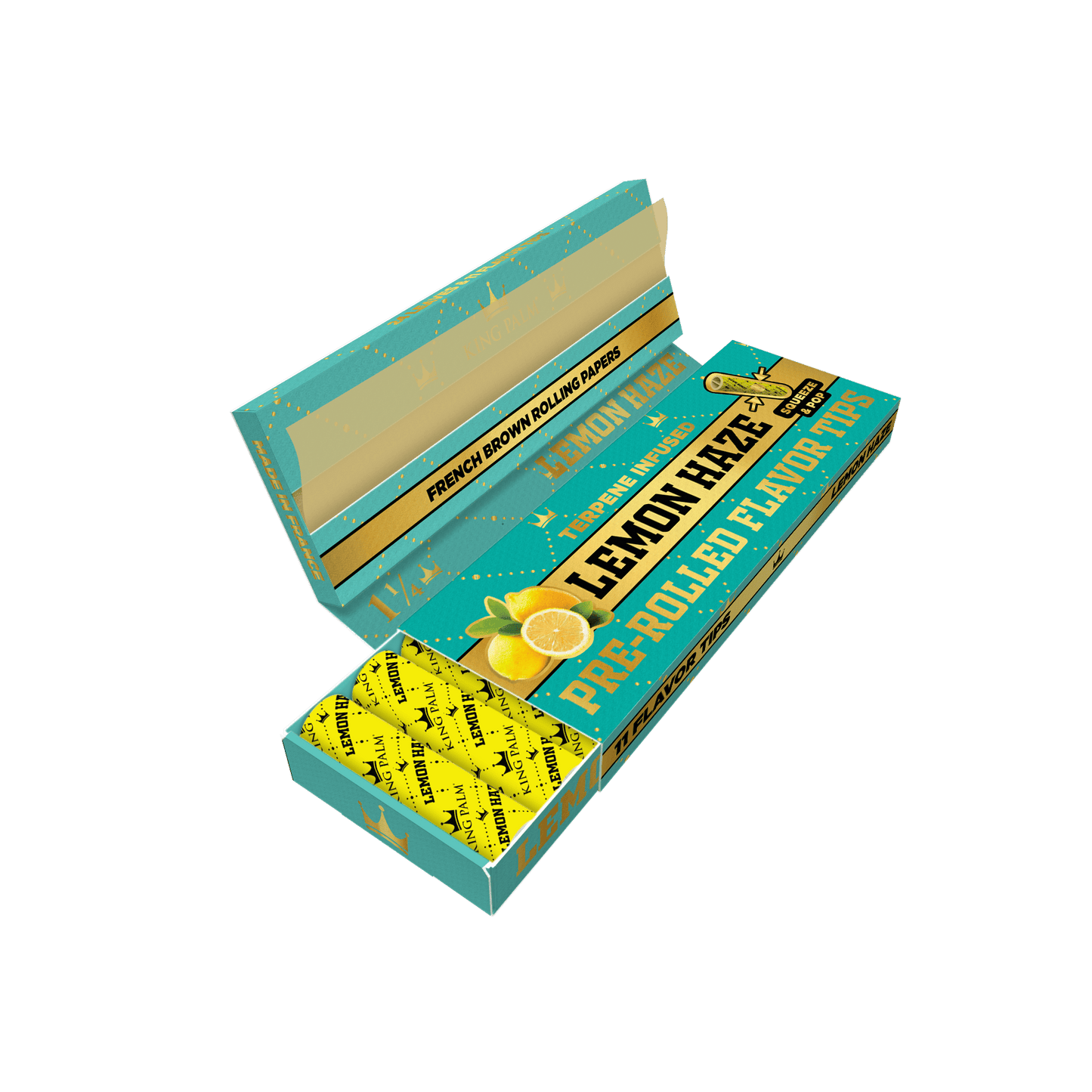 King Palm - French Rolling Papers & Flavoured Tips, 1-1/4 Size