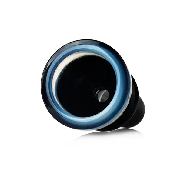 Phoenix Star - Flower Bowl, Round, Black with Coloured Rim Design, 14mm Joint