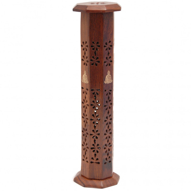 Holistic - Incense Holder, Carved Wooden Tower