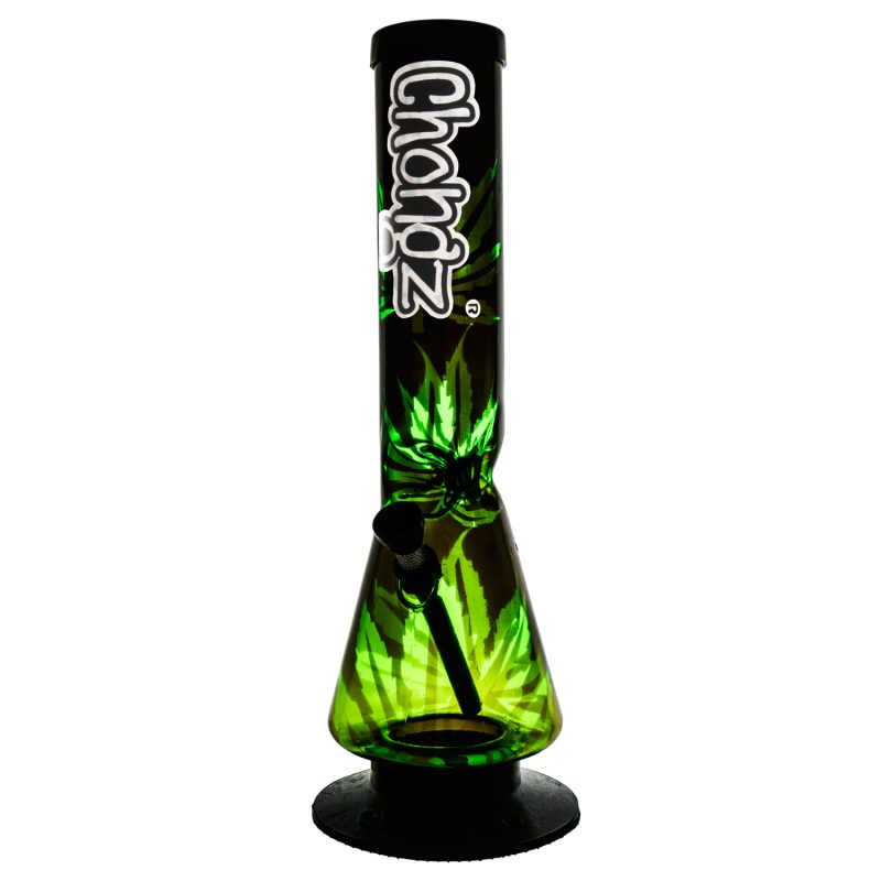 Chongz - Acrylic Waterpipe, 30cm “Leaf Piece” Beaker w/ Ice Twist