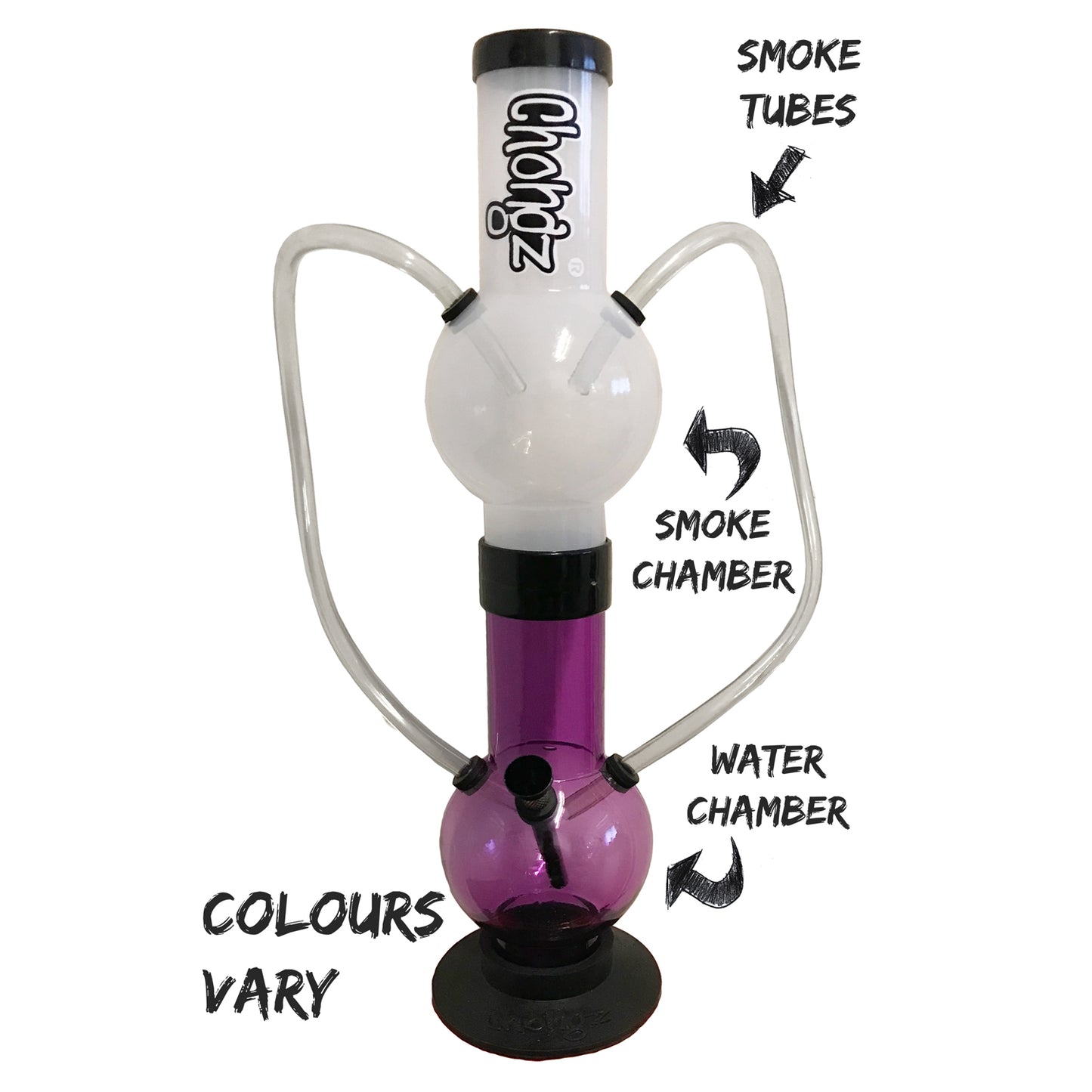 Chongz - Acrylic Waterpipe,40cm, “Pritesh Choice” Twin Chamber