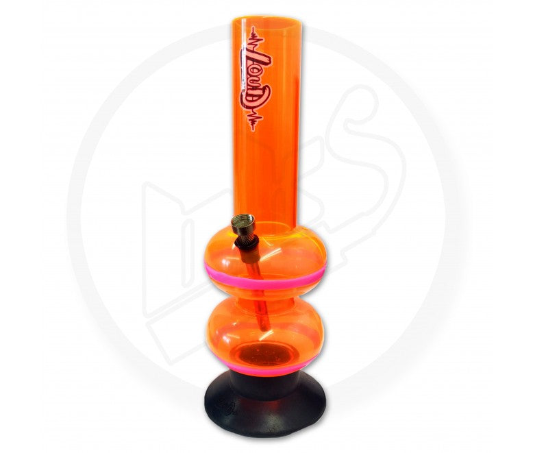 LOUD - Acrylic Waterpipe, 30cm Double Bubble, Stripes