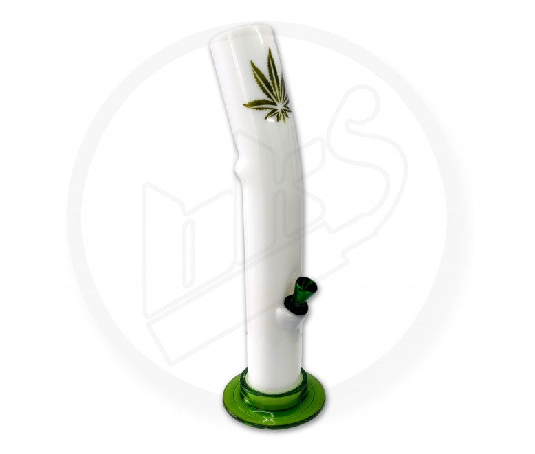 Waterpipe, Acrylic, Milk Leaf Leaner - 22cm