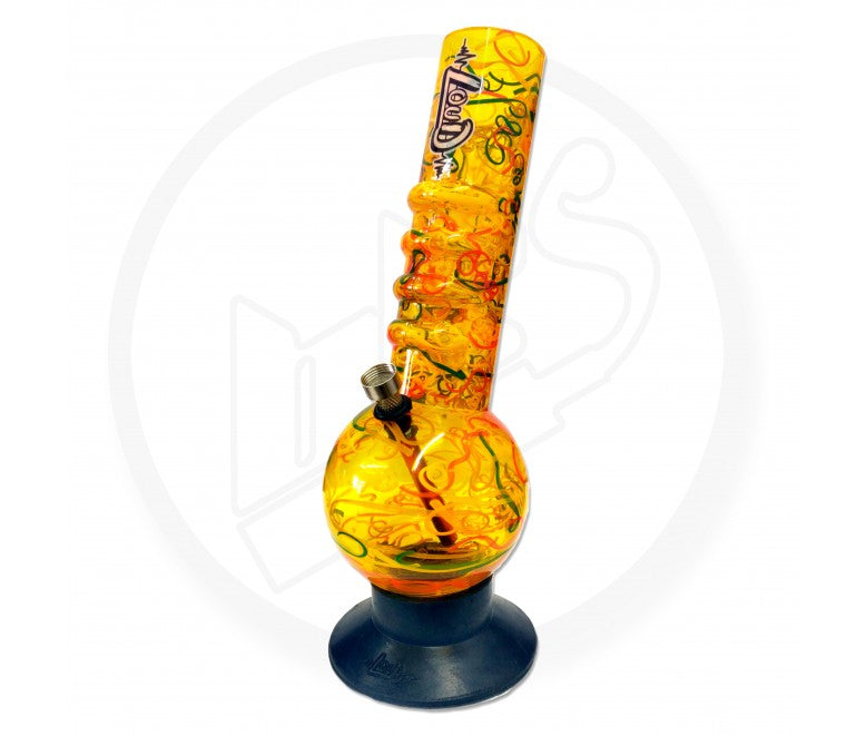 LOUD - Acrylic Waterpipe, 30cm Bubble Base Grippa, Swirls