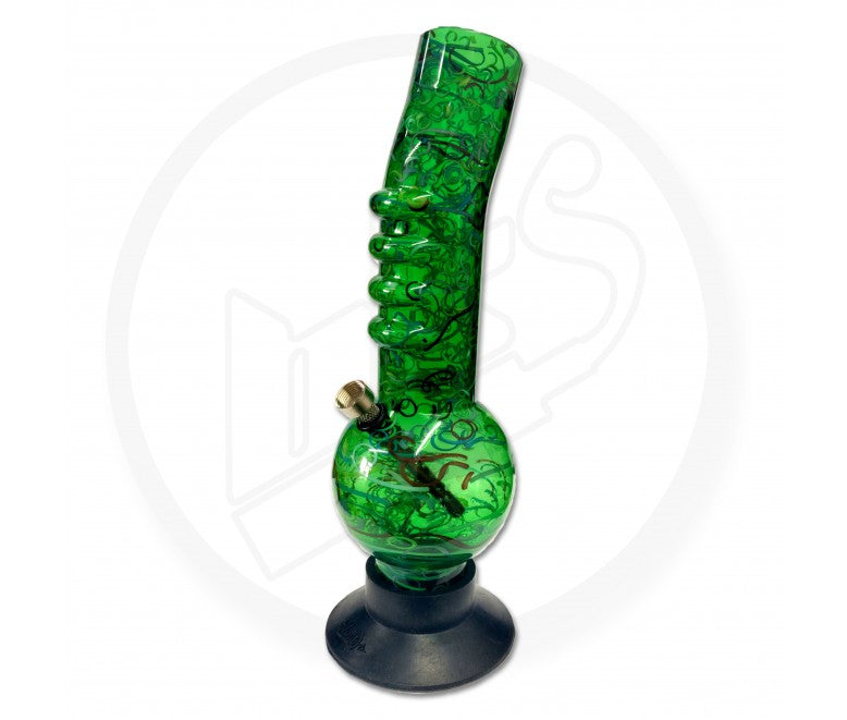 LOUD - Acrylic Waterpipe, 30cm Bubble Base Grippa Leaner, Swirls
