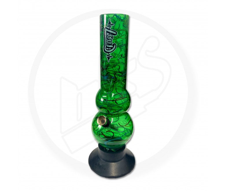 LOUD - Acrylic Waterpipe, 30cm Double Bubble, Swirls