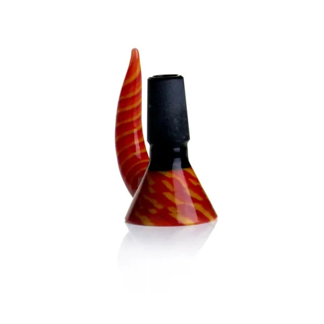 Phoenix Star - Flower Bowl, Large Horn Handle with Spiral Design, 18mm Joint