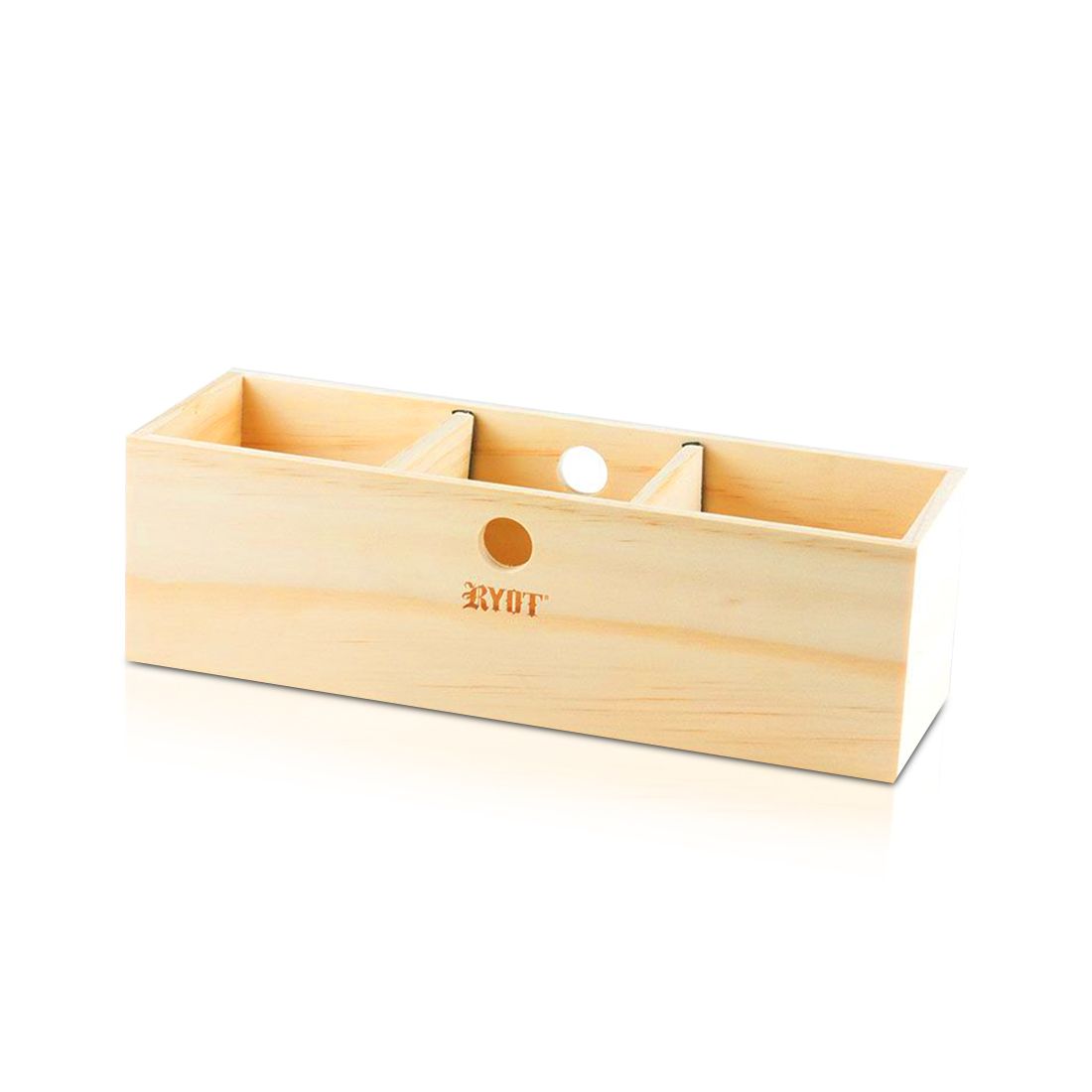 RYOT - 3 Glass and Walnut Storage Jars and Box