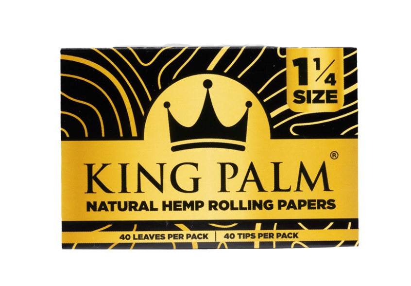 King Palm - Natural Hemp Rolling Papers and Tips, 1 1/4 Size