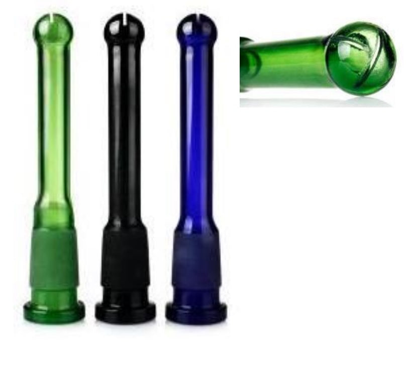 Downstem - Coloured Glass with X Percolator, 4 Inches Length, 14mm Joint