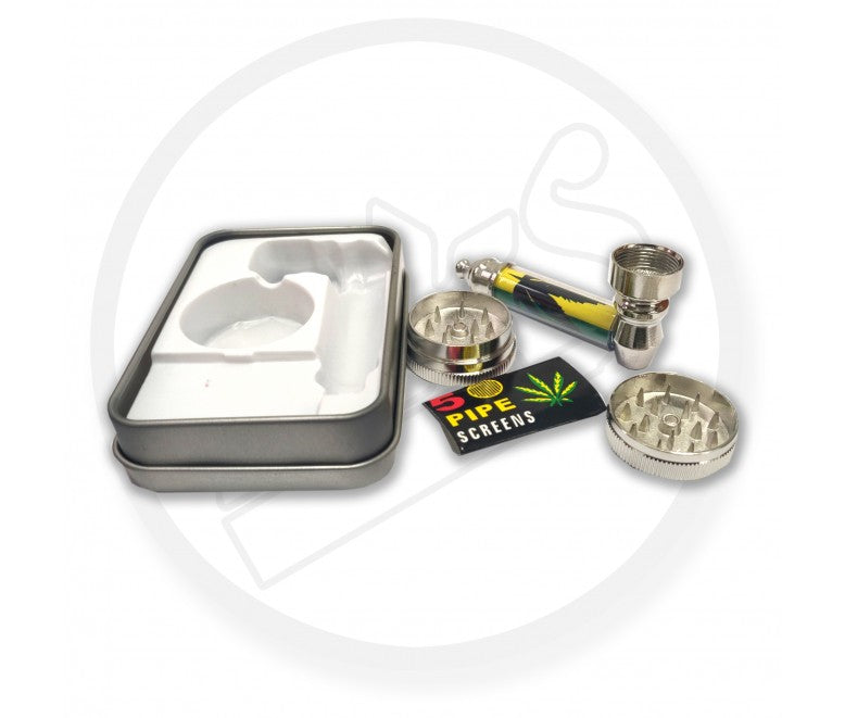 Pipe and Grinder Box Set - with 5 spare pipe screens