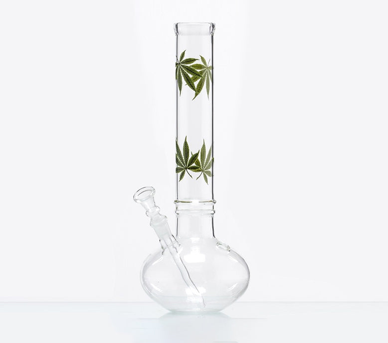 Waterpipe, Glass - 34cm Bubble, Leaf