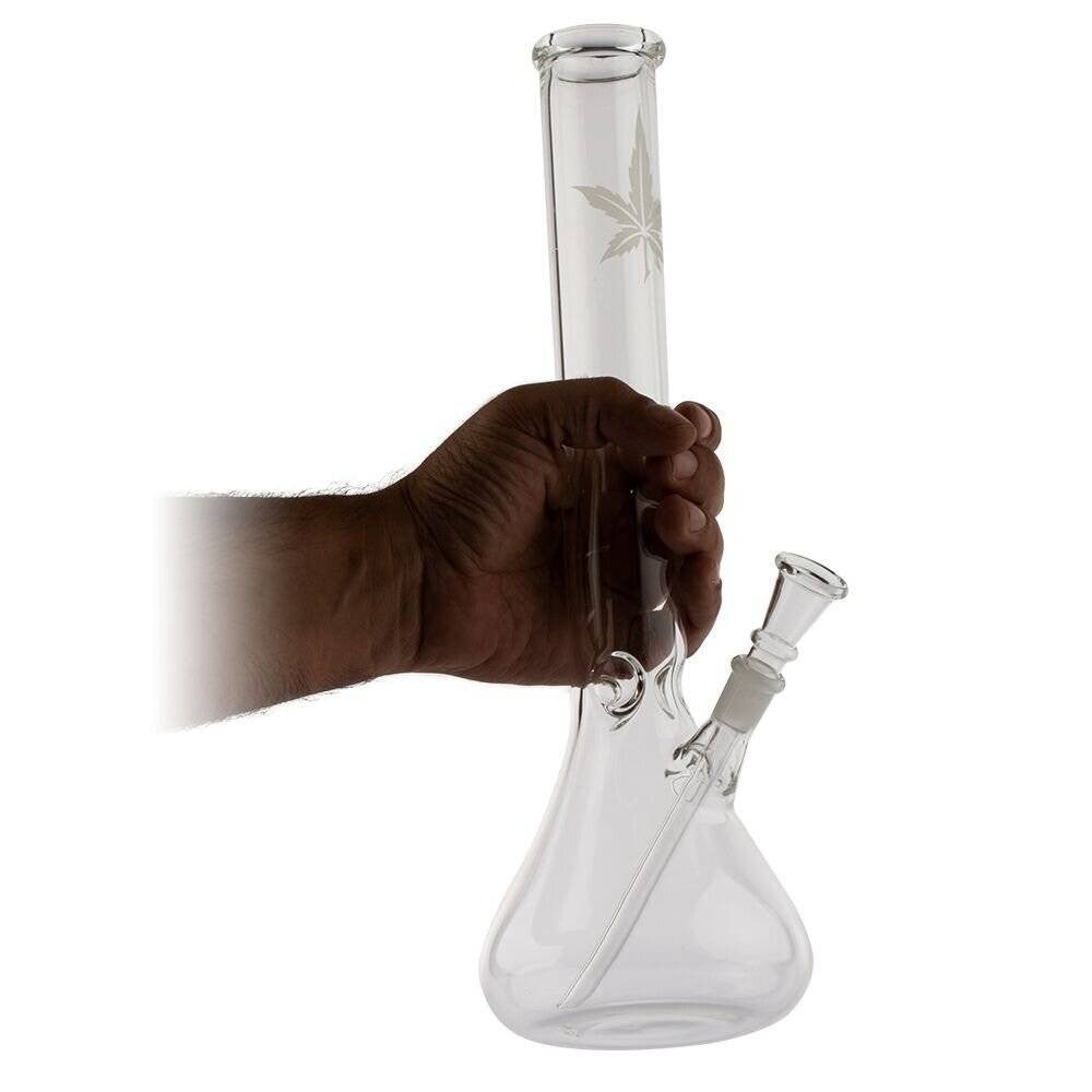 Waterpipe, Glass, Leaf Beaker, Ice Pinch - 35cm