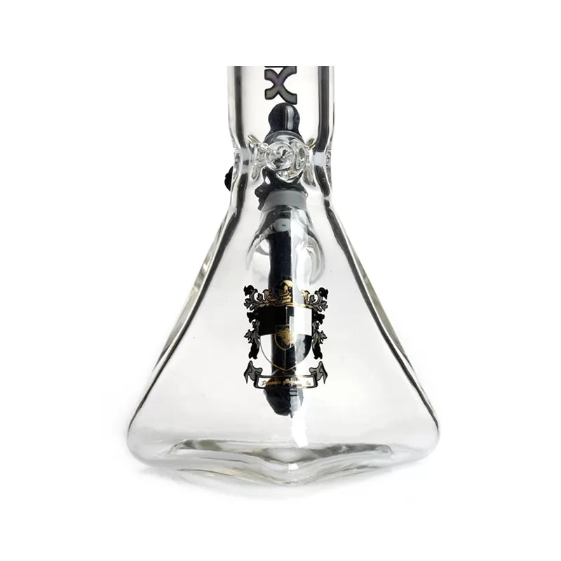 Phoenix Star - Waterpipe, Glass, 25cm Square Base with Coloured Downstem and Flower Bowl