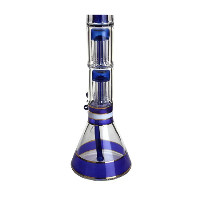 Phoenix Star - Waterpipe, Glass, 45cm Beaker with Ice Catcher, Splash Guard and Double 8 Arm Percolators