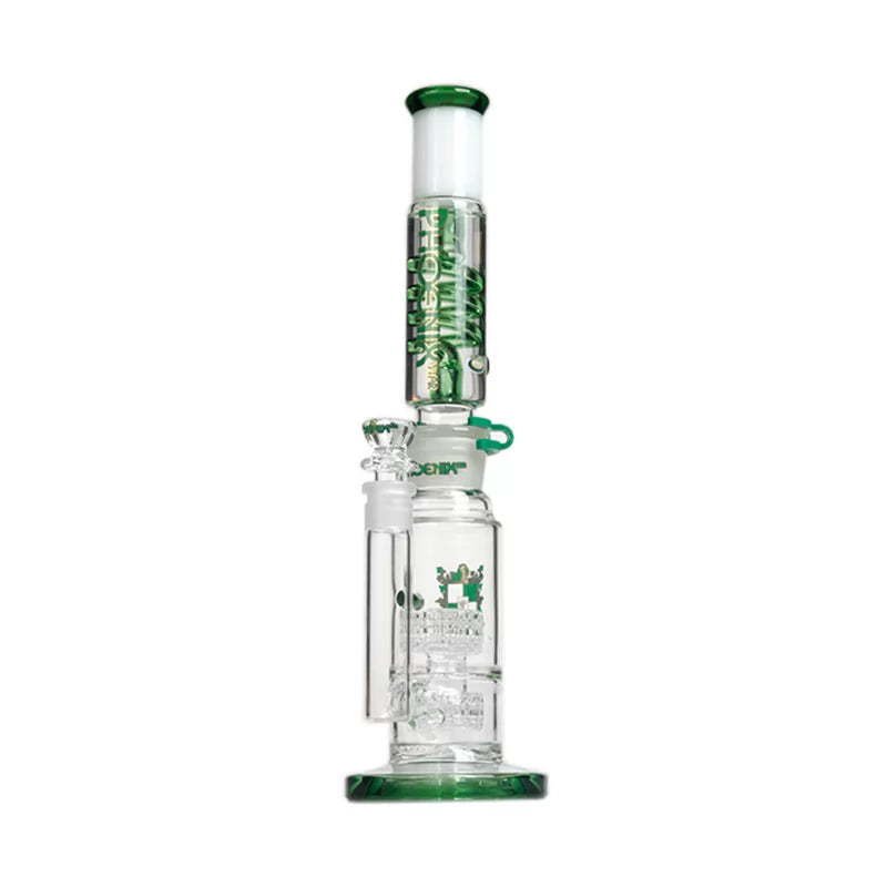 Phoenix Star - Waterpipe, Glass, 35cm Straight Double Matric Percolator with Freezable Coil
