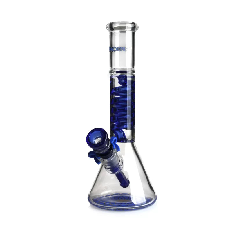 Phoenix Star - Waterpipe, Glass, 25cm Inline Matrix Percolator with Freezable Coil