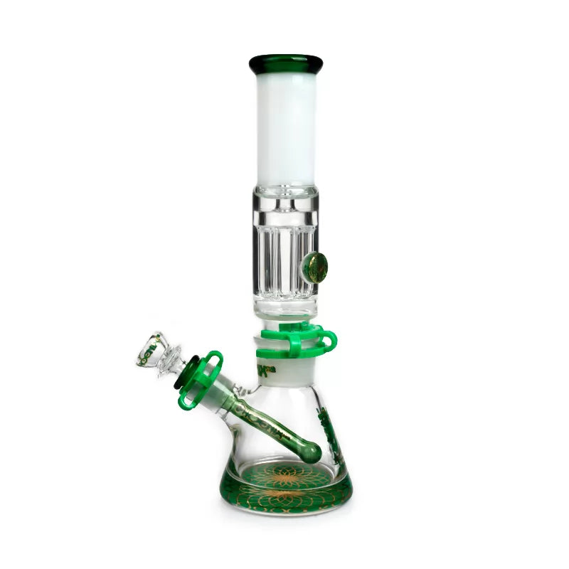 Phoenix Star - Waterpipe, Glass, 30cm Beaker, with Freezable 8 Armed Pillar Percolator