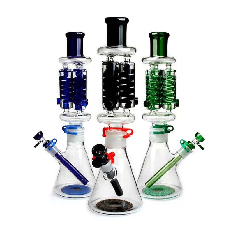 Phoenix Star - Waterpipe, Glass, 40cm Beaker with Triple Freezable Coil