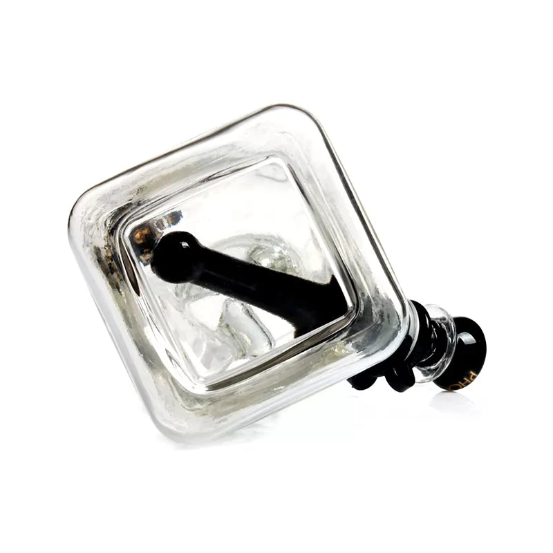Phoenix Star - Waterpipe, Glass, 25cm Square Base with Coloured Downstem and Flower Bowl