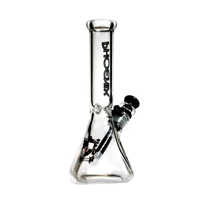 Phoenix Star - Waterpipe, Glass, 25cm Square Base with Coloured Downstem and Flower Bowl