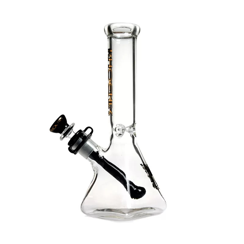 Phoenix Star - Waterpipe, Glass, 25cm Square Base with Coloured Downstem and Flower Bowl