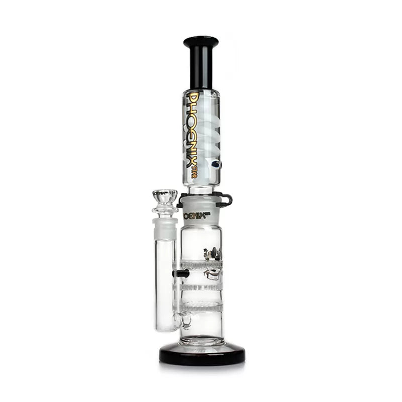 Phoenix Star - Waterpipe, Glass, 35cm Triple Honeycomb Percolator with Freezable Coil