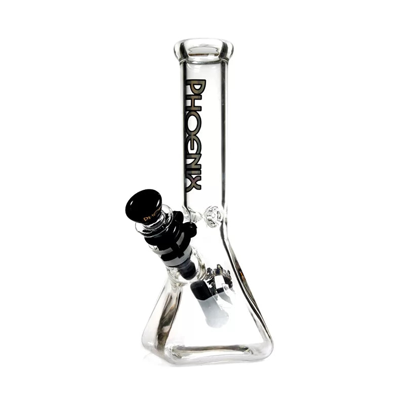 Phoenix Star - Waterpipe, Glass, 25cm Square Base with Coloured Downstem and Flower Bowl