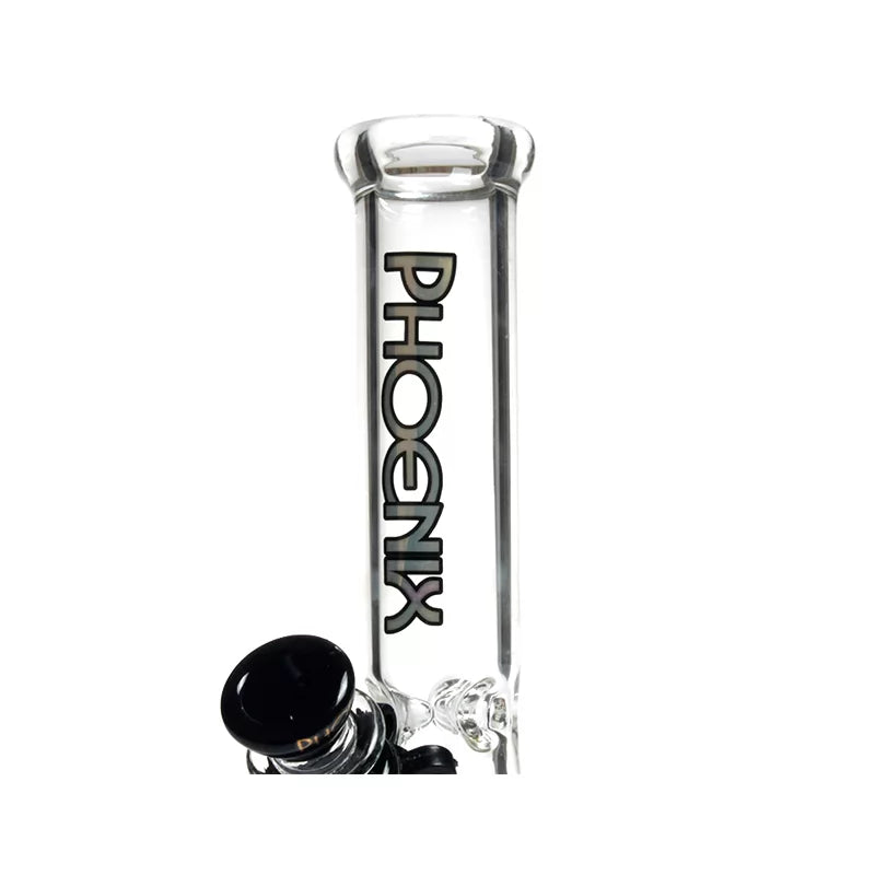Phoenix Star - Waterpipe, Glass, 25cm Square Base with Coloured Downstem and Flower Bowl