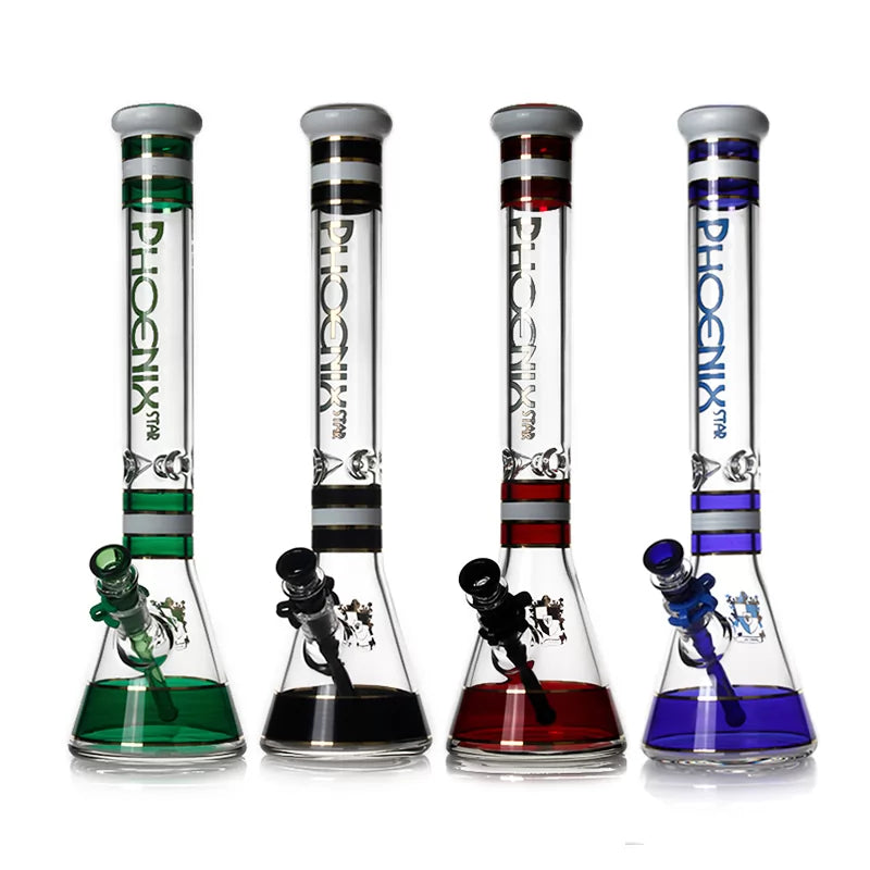 Phoenix Star - Waterpipe, Glass, 45cm Beaker with Ice Catcher