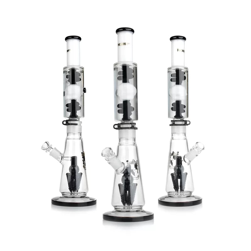 Phoenix Star - Waterpipe, Glass, 45cm Skull Design Freezable Coil, 6 Armed Percolator