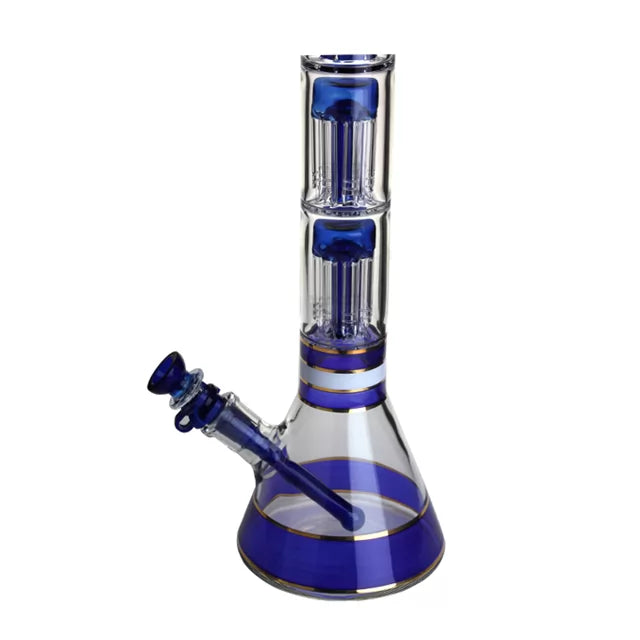 Phoenix Star - Waterpipe, Glass, 45cm Beaker with Ice Catcher, Splash Guard and Double 8 Arm Percolators