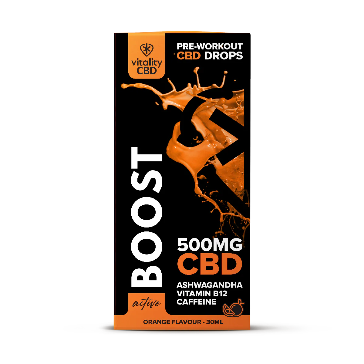 Vitality CBD - Active: Boost CBD Drops, Orange - 30mL