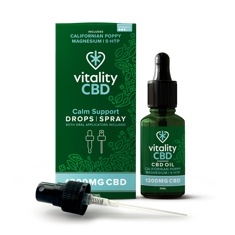 Vitality CBD - CBD Drops & Spray, Calm Support - 30mL, 1200mg