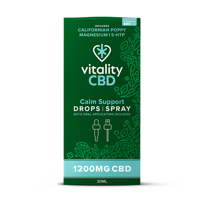 Vitality CBD - CBD Drops & Spray, Calm Support - 30mL, 1200mg