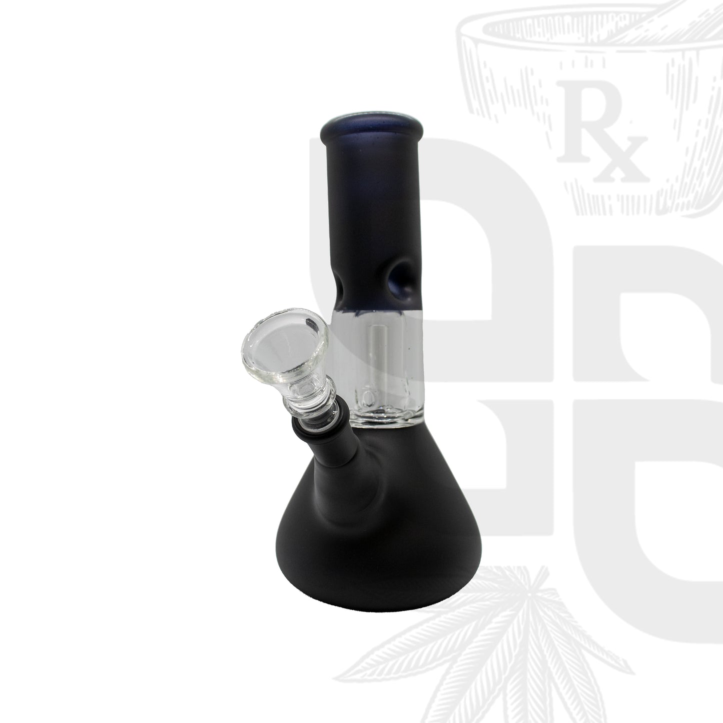 Waterpipe, Glass, Percolator Ice Pinch, Matte Black - 20cm