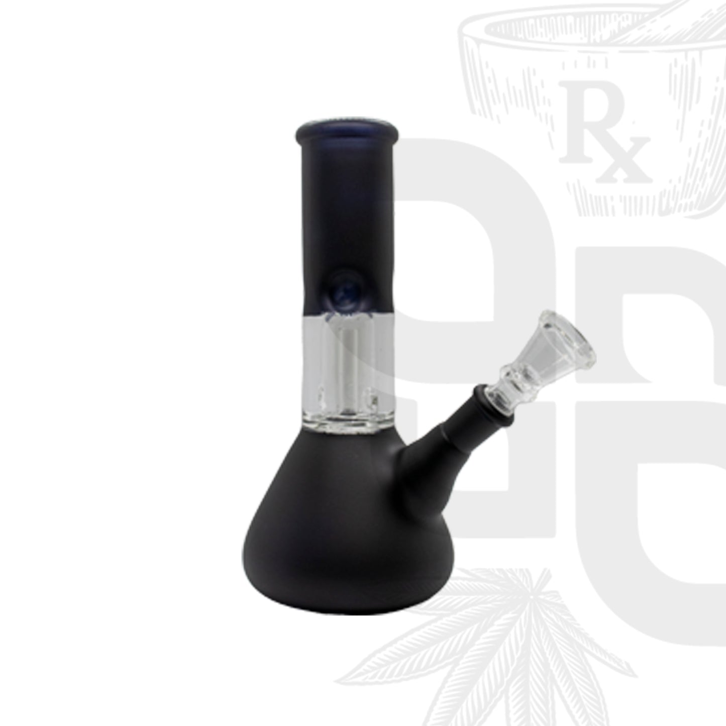 Waterpipe, Glass, Percolator Ice Pinch, Matte Black - 20cm
