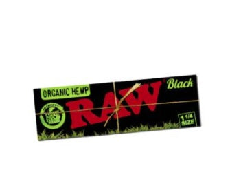 RAW - 'Black Organic Hemp', 1-1/4" Papers