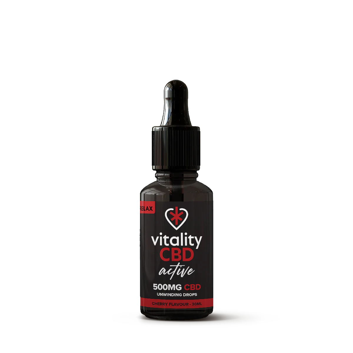 Vitality CBD - Active: Relax CBD Drops, Cherry - 30mL