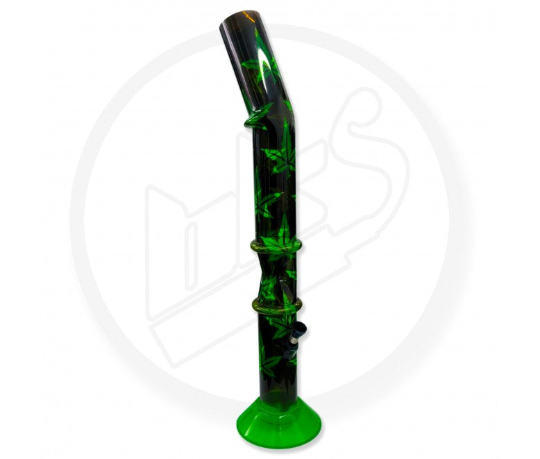 Waterpipe, Acrylic, Ice Twist Leaf Leaner- 50cm