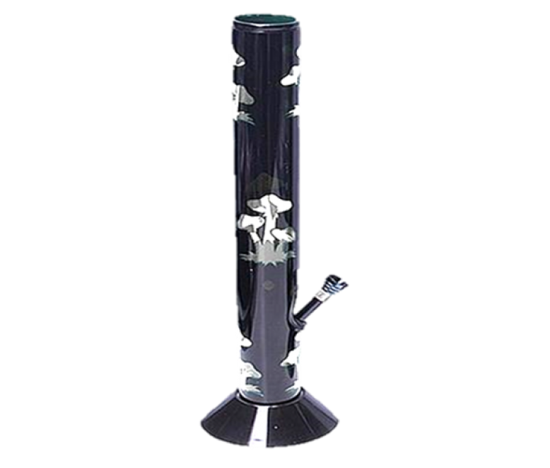 Acrylic Waterpipe, 40cm - Straight, Mushrooms
