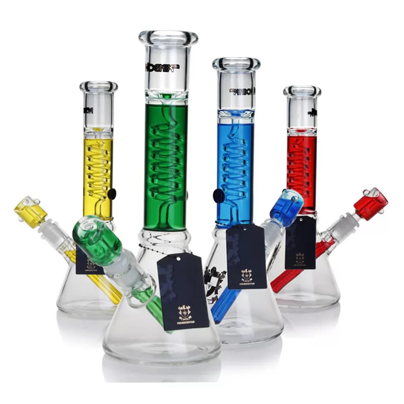 Phoenix Star- Waterpipe, Glass, 30cm Beaker with Freezable Coil, Bowl and Downstem