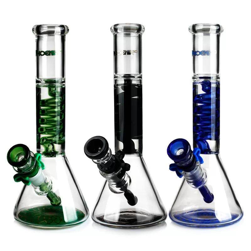 Phoenix Star - Waterpipe, Glass, 25cm Inline Matrix Percolator with Freezable Coil