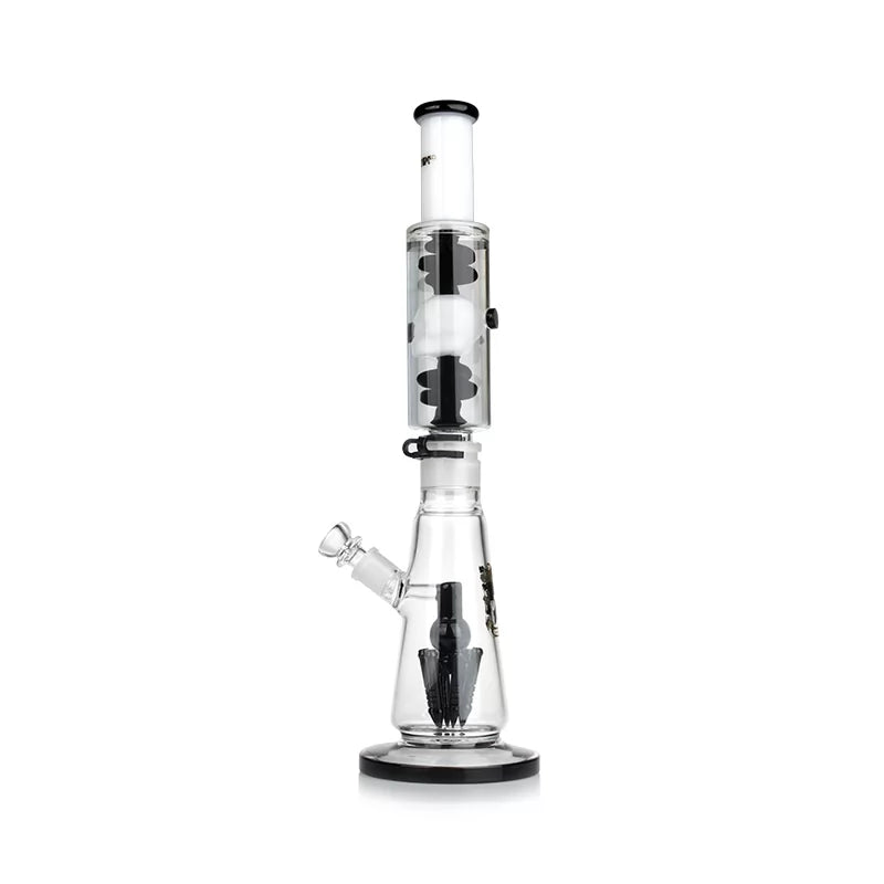Phoenix Star - Waterpipe, Glass, 45cm Skull Design Freezable Coil, 6 Armed Percolator