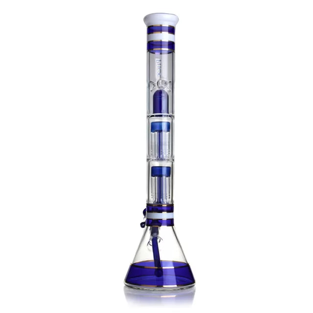 Phoenix Star - Waterpipe, Glass, 45cm Beaker with Ice Catcher, Splash Guard and Double 8 Arm Percolators