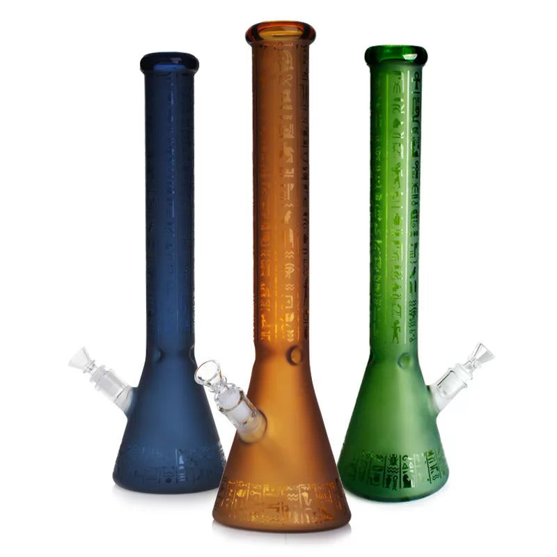 Phoenix Star - Waterpipe, Glass, 45cm Beaker, Sandblasted Coloured