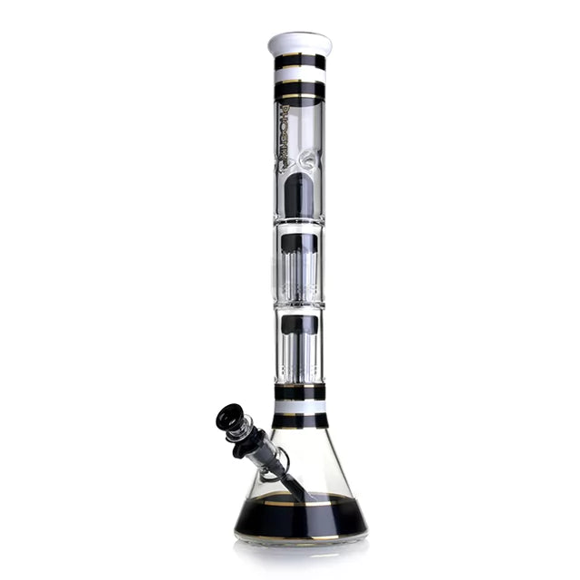 Phoenix Star - Waterpipe, Glass, 45cm Beaker with Ice Catcher, Splash Guard and Double 8 Arm Percolators