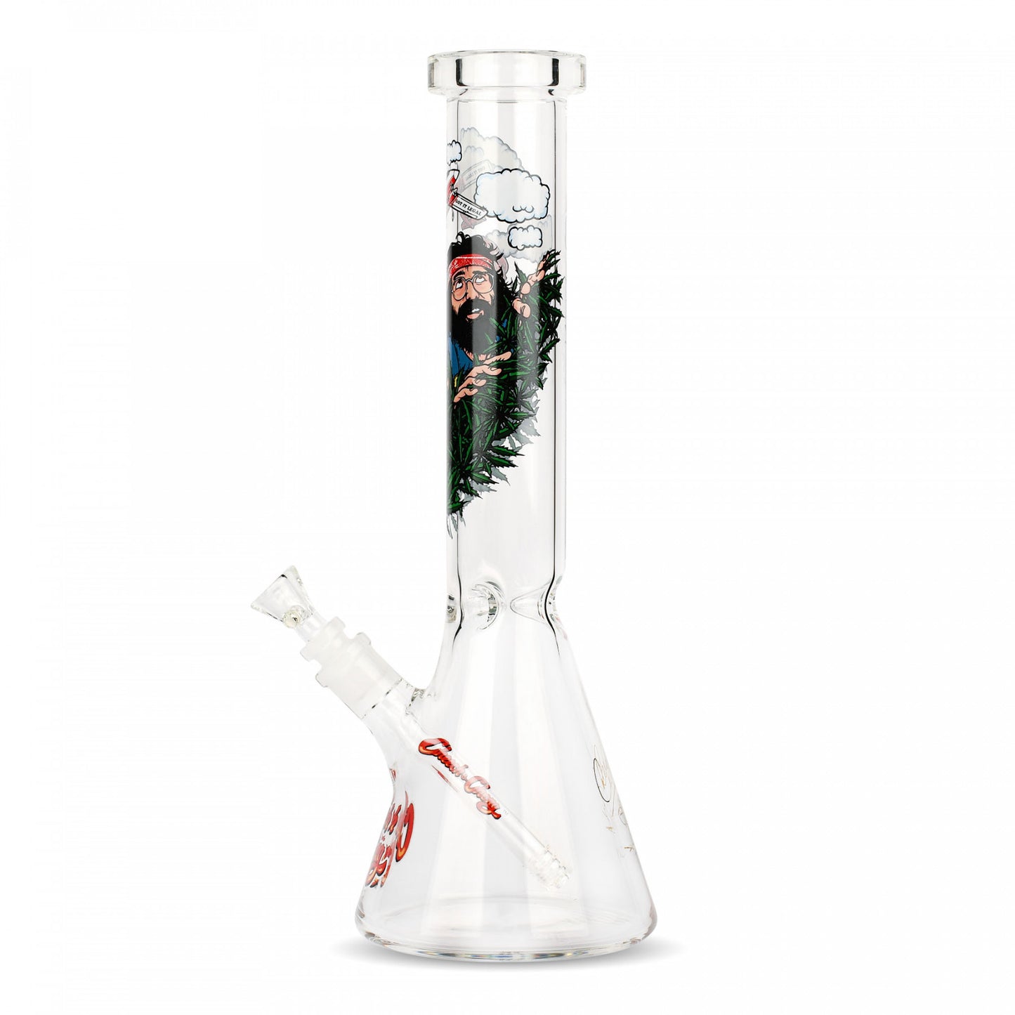 Cheech & Chong - Waterpipe, 38cm Glass Beaker - Fields Of Green