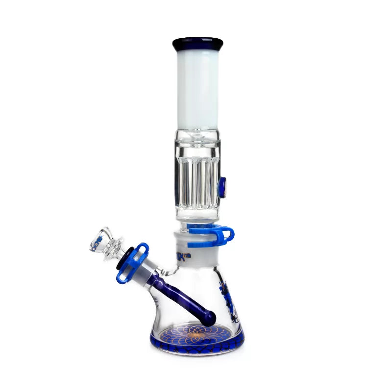 Phoenix Star - Waterpipe, Glass, 30cm Beaker, with Freezable 8 Armed Pillar Percolator