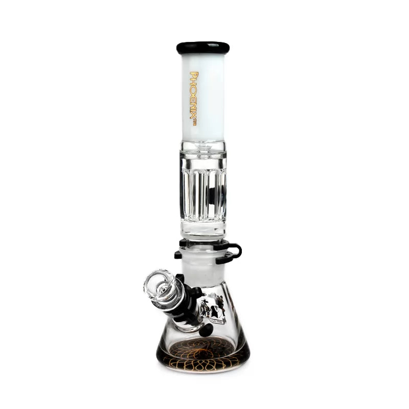 Phoenix Star - Waterpipe, Glass, 30cm Beaker, with Freezable 8 Armed Pillar Percolator